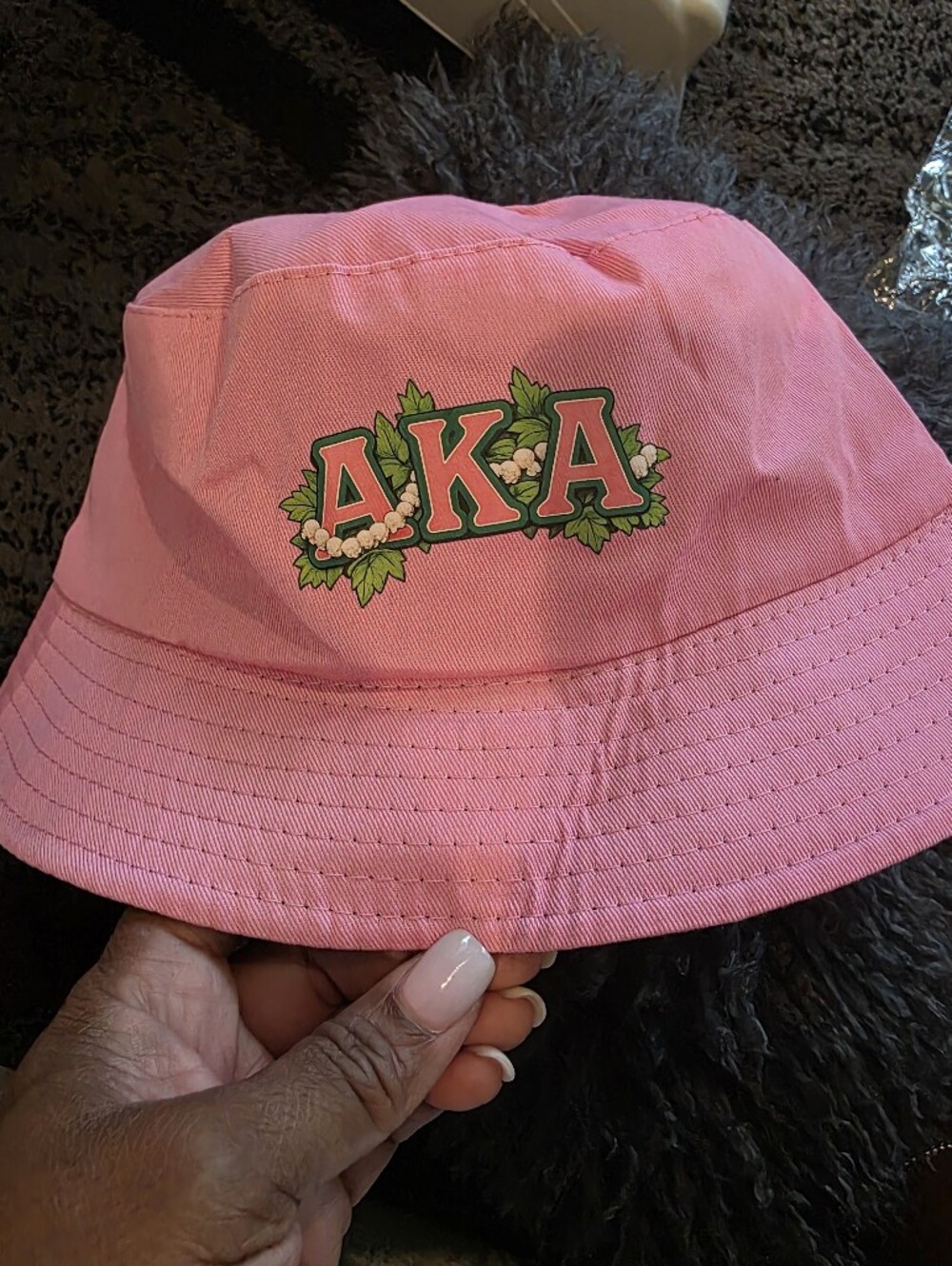 AKA Embroidered Pink Bucket Hat - Classic Sorority